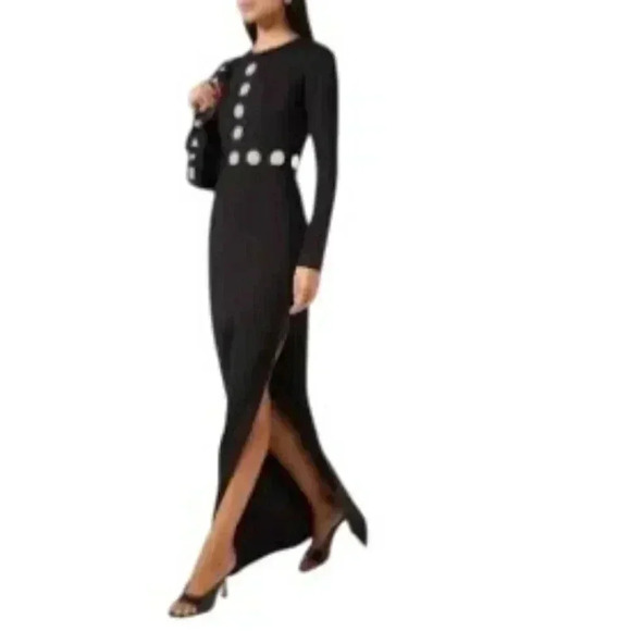 Staud Asher Long Sleeve Maxi Dress Black Size Small - Picture 6 of 9